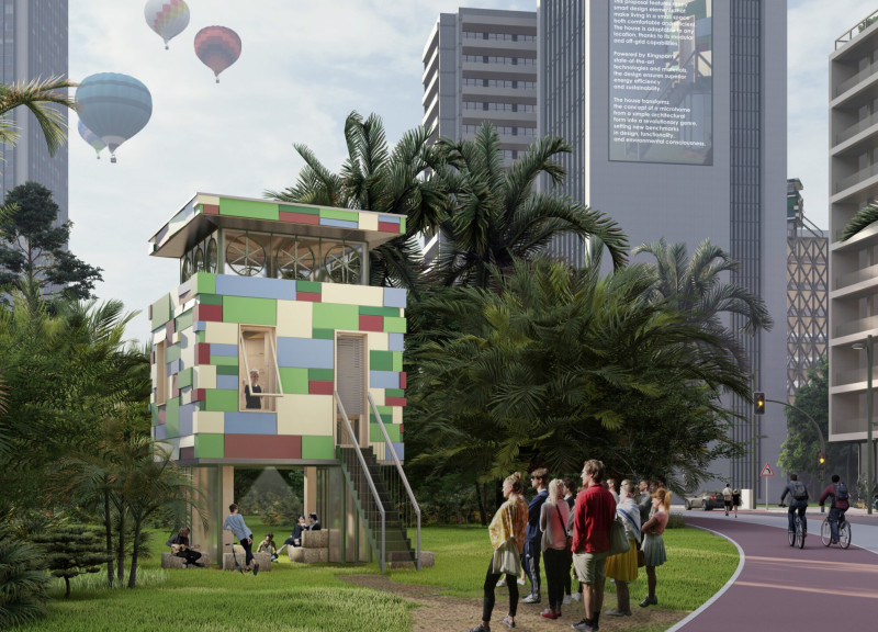 Rainwater-Harvesting Microhome Crafted from Kingspan Insulation and Wood Elements