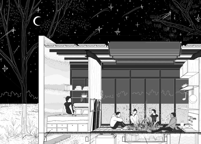 Earth Walls and Flexible Spaces in a Sustainable Microhome Community