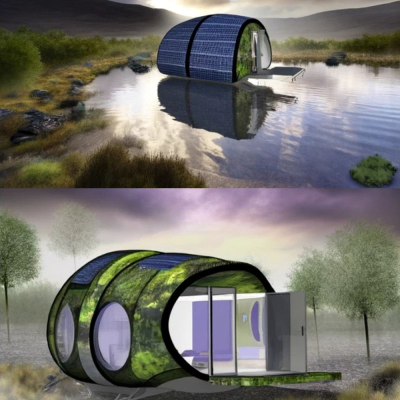 Floating Shelter Constructed with Kingspan Insulated Panels and Green Roofs for Resilient Living