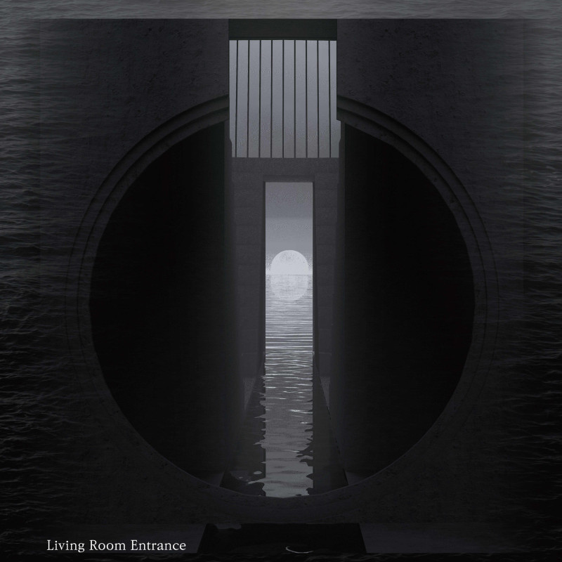 Reflections Beneath Circular Glass Canopies in Concrete Tranquility