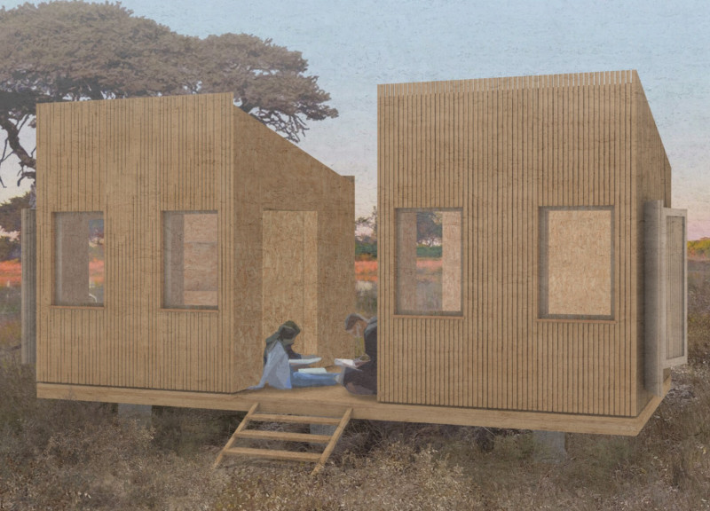 Elevated Modular Living with OSB Panels and Integrated Renewable Systems