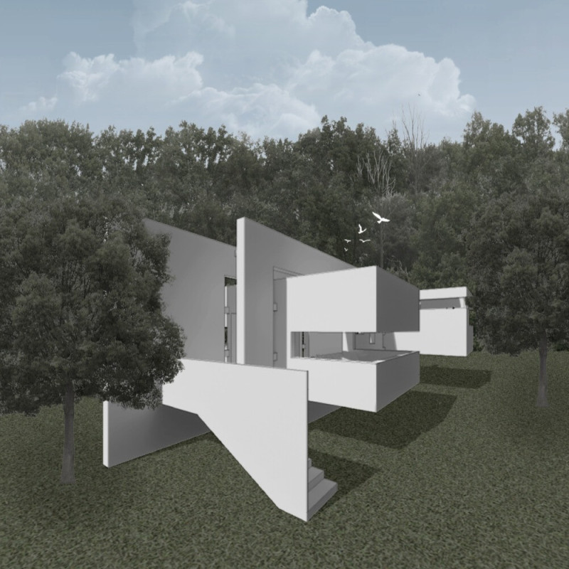 Natural Light Sanctuary Encased in Concrete with Vertical Gardens