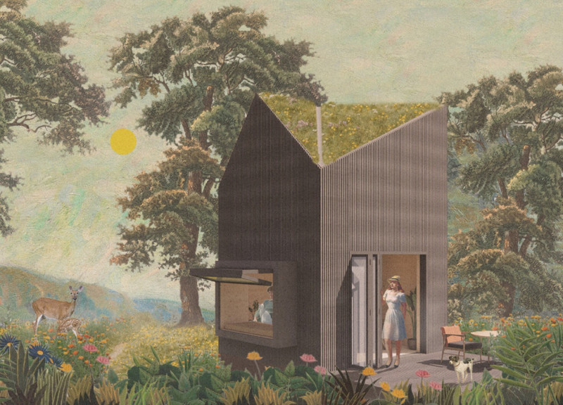 Charred Wooden Shingles and Cross-Laminated Timber Panels in Compact Urban Living Solutions