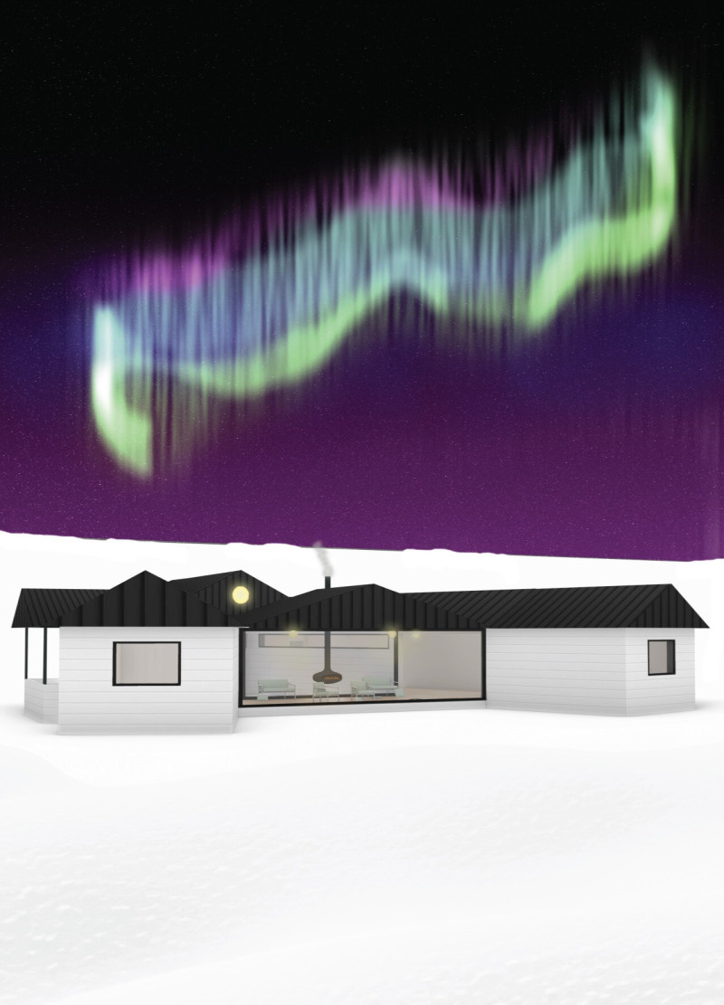 Charred Wooden Shingles and Black Sheet Facade Define a Warm Retreat in Iceland's Rugged Landscape