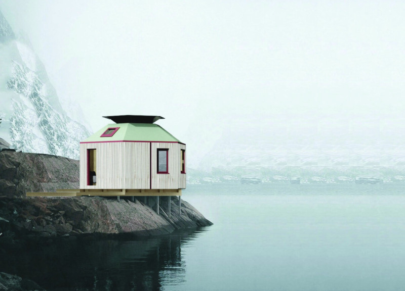 Flexible Hexagonal Shelter Constructed with Insulated Panels and Local Cladding