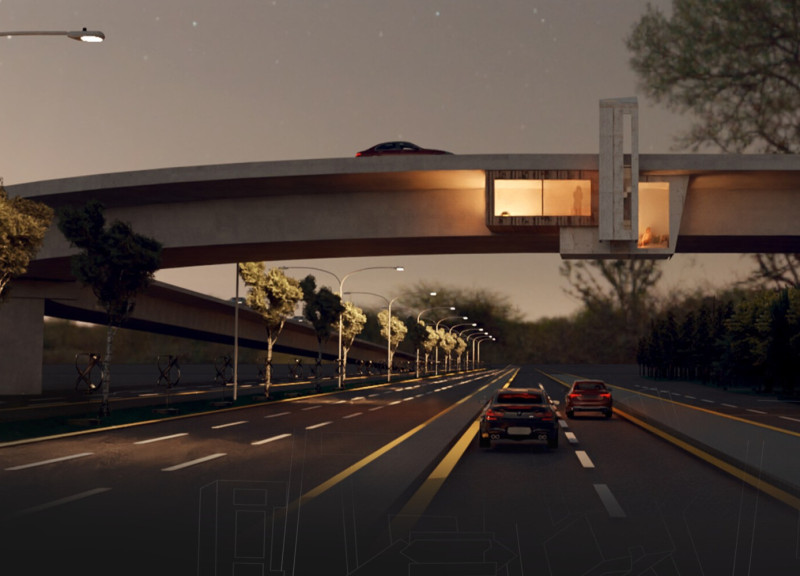 Mycelium Insulated Microhome Integrated Within Bridge Structure for Urban Sustainability