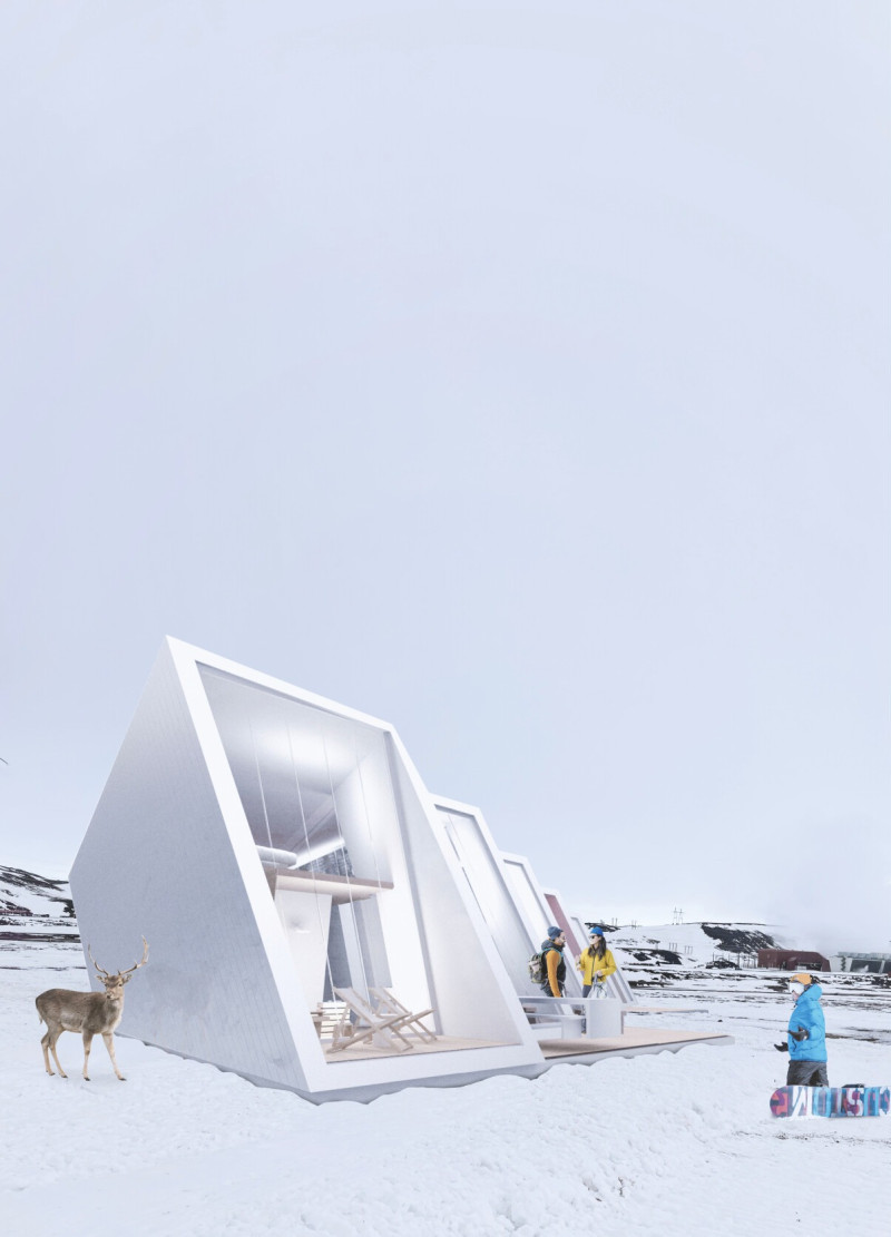 Charred Wood Facade and Glass Elements Enveloping a Multi-Functional Outdoor Hub in Icelandic Mountains