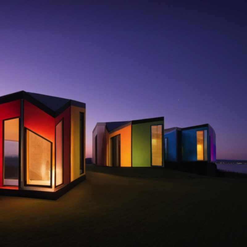 Colorful Modular Living with Steel Framing and Energy-Efficient Features