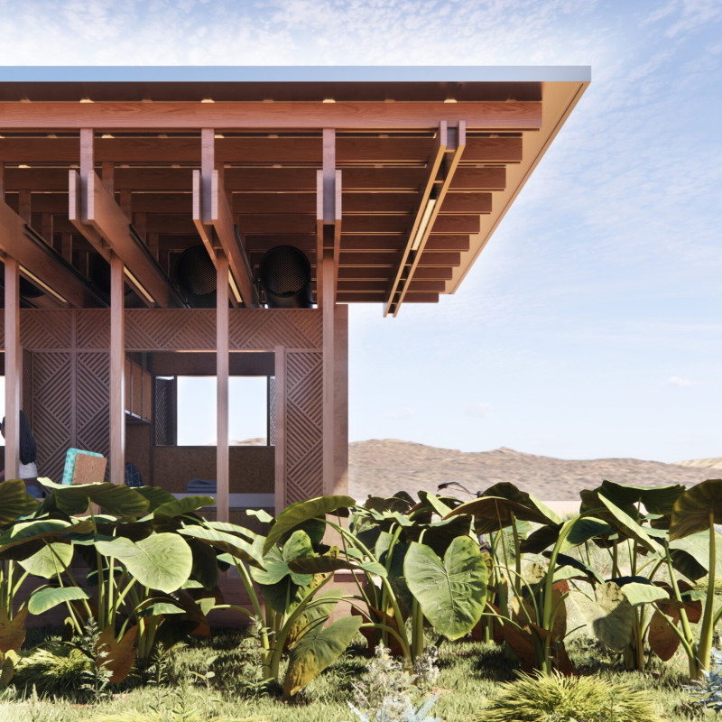 Cross-Laminated Timber Panels and Charred Wooden Shingles Enhance Sustainable Living in Arid Environments