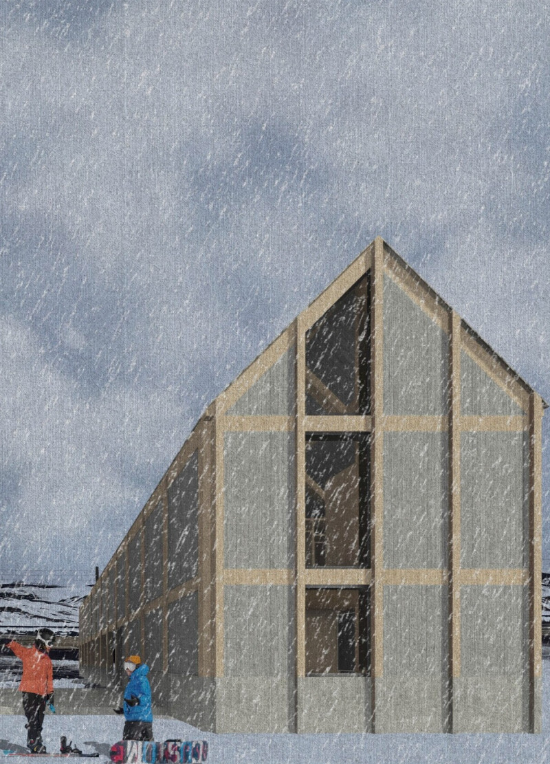 Cross-Laminated Timber Shelter with Geothermal Heating in the Icelandic Landscape