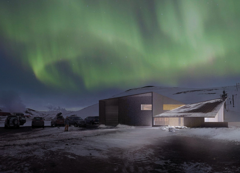 Geothermal Retreat Crafted from Local Stone and Cross-Laminated Timber Panels