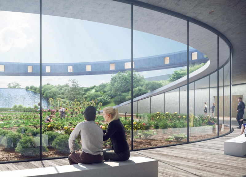 Vertical Farming Integrated into Steel Framework with Recycled Concrete and Community Engagement