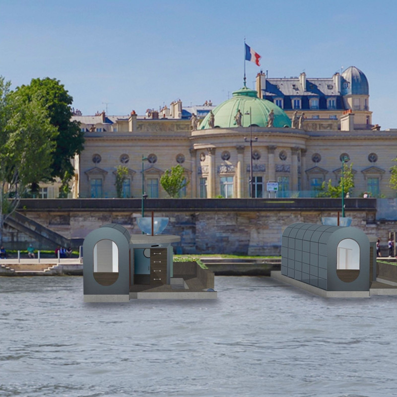 Floating Community Living Through Prefabricated Steel Structures and Natural Filtration Systems