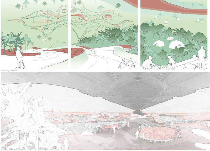 Bamboo Shelters Embracing Nature Through Permeable Pathways and Community Engagement