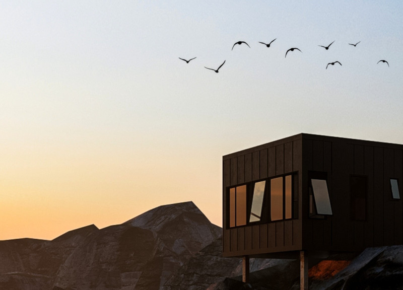 Dynamic Hydraulic Living Space Crafted with Recycled Coffee-Density Fiberboard and Zinc Cladding