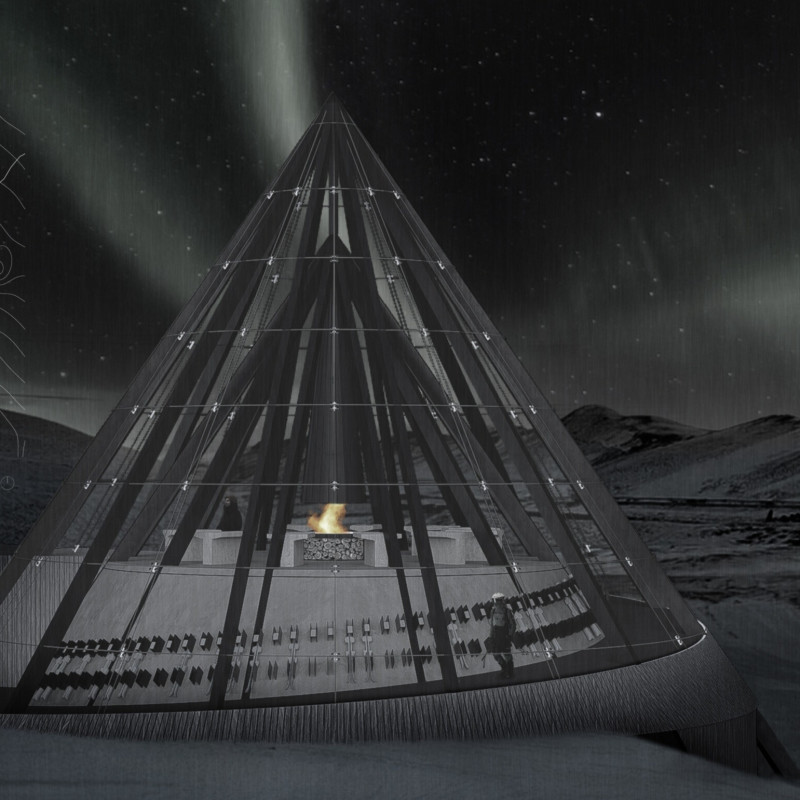 Transparent Conical Shelter Crafted with Steel and Timber for Immersive Nature Experiences