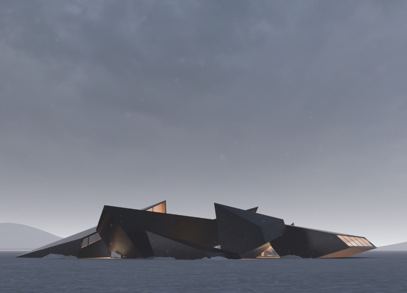Fragmented Forms and Volcanic Rock Create a Distinct Ski Hub in Iceland