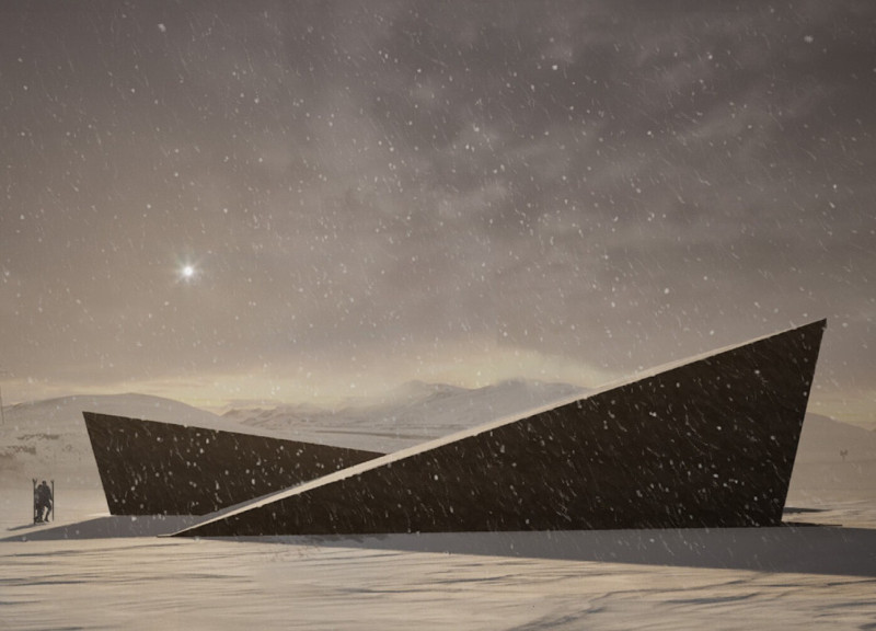 Charred Wood and Geometric Form Creating a Resilient Community Shelter in Iceland