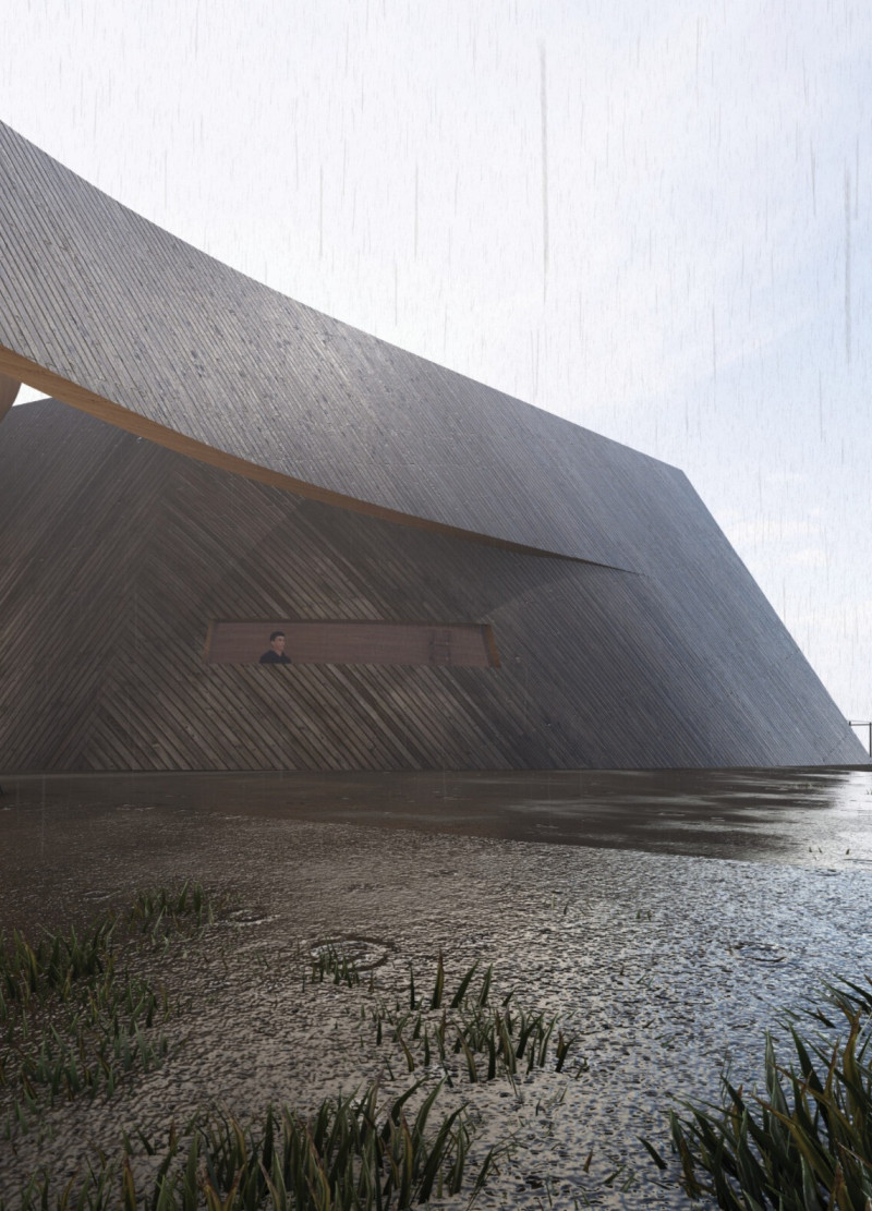 Geothermal Retreat Forged from 3d-Printed Panels and Charred Wooden Shingles