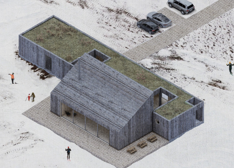 Charred Wooden Shingles and Green Roofs Define a Sustainable Ski Retreat in Iceland