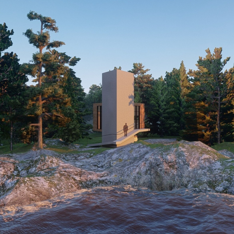 C.i.p. Concrete and H.s.s. Steel Frame Elevate Eco-Friendly Microhomes in Maine