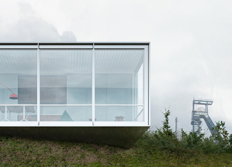 Elevated Transparency Through Extensive Glazing and Steel Formwork in Compact Residential Design