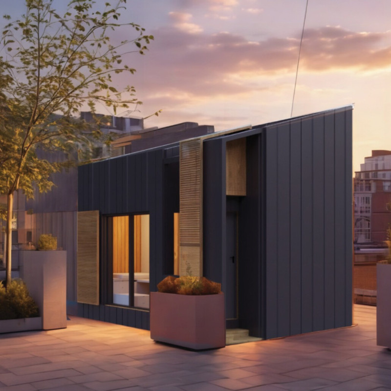 Sustainable Living Constructed with Cross-Laminated Timber Panels and Charred Wooden Shingles