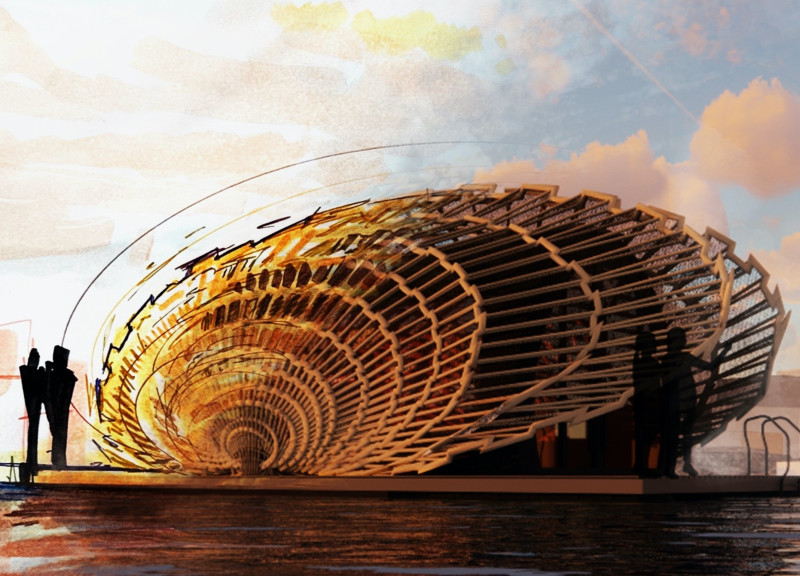 Organic Seashell Form Constructed with Bio-Resins and Timber Fibers for Sustainable Hygiene Solutions
