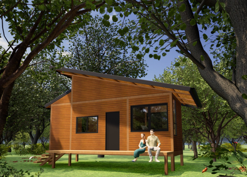 Rainwater Harvesting Sanctuary Crafted from Recycled Wood and Polycarbonate