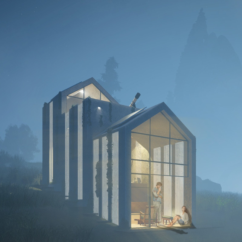 Volcanic Concrete and Living Walls in a Modular Microhome Design