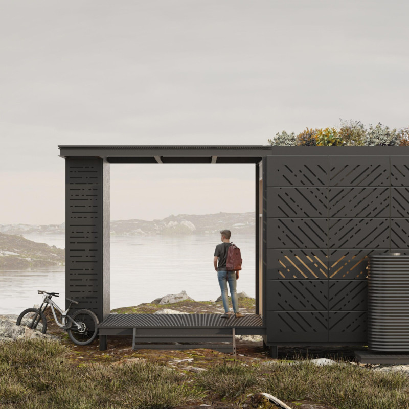 Charred Wooden Shingles and Cross-Laminated Timber Envelop a Community-Focused Space