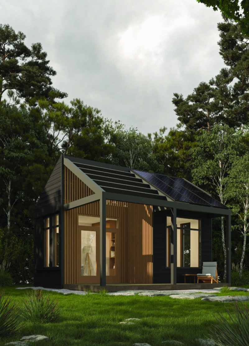 Charred Wooden Shingles and Cross-Laminated Timber Panels in a Flexible Microhome Setting