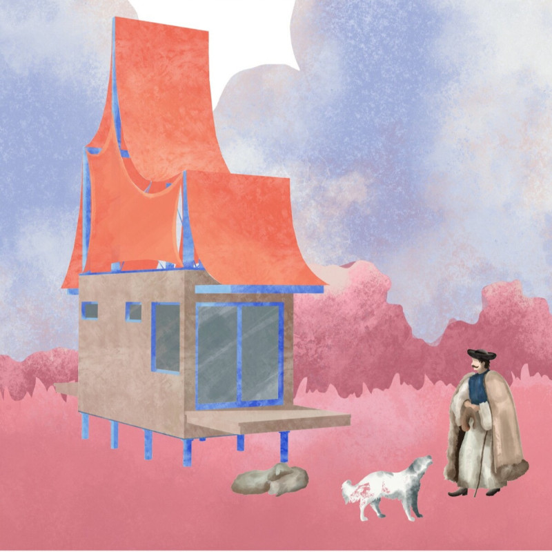 Vapor-Collecting Membrane and Flexible Solar Panels in a Sustainable Living Environment