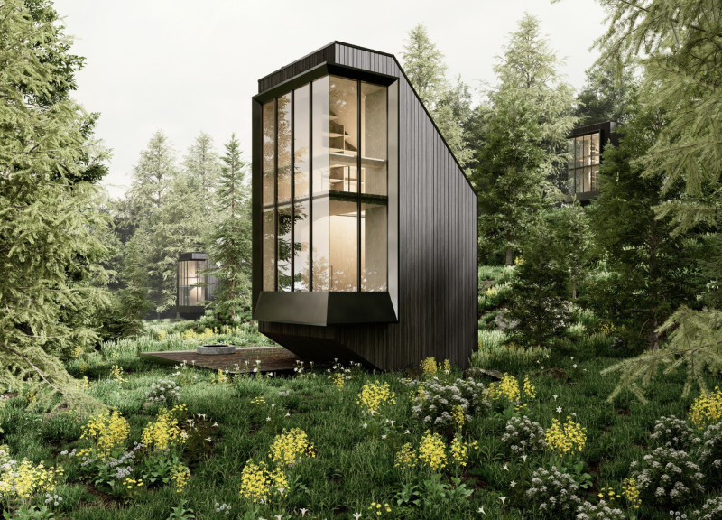 Cross-Laminated Timber and Glass Retreat Nestled in a Woodland Setting