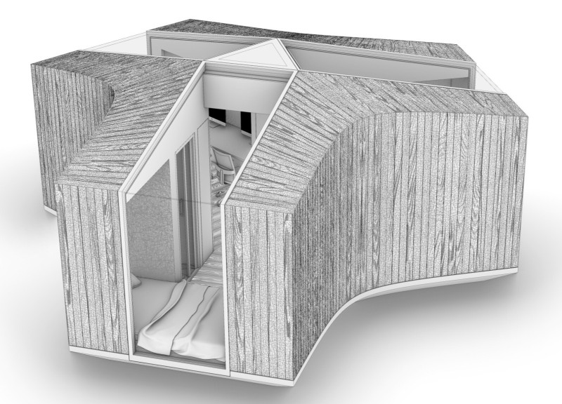 Charred Timber Cladding and Vacuum Insulation in a Compact Living Space