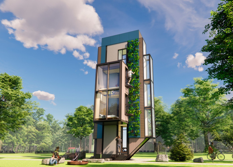 Charred Wooden Shingles and Cross-Laminated Timber Enhance Community Engagement in Modern Housing