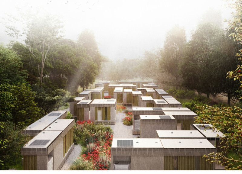 Sustainable Microhomes Constructed with Cardboard Tubes and Metal Framework