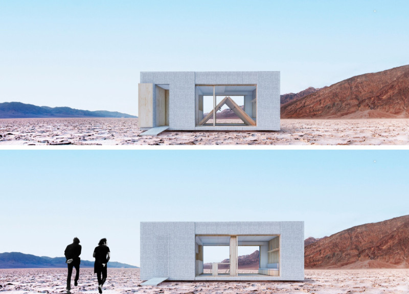 Translucent Aluminum Panels and Bamboo Beams Forming Modular Living Spaces for Sustainable Communities