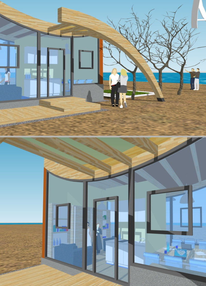 Curved X-LAM Structure Featuring Sustainable Charred Shingles on a Coastal Retreat