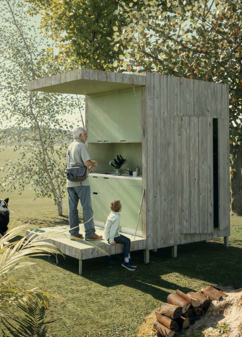 Foldable Living Spaces Constructed with Recycled Materials and Versatile Aluminum Framework