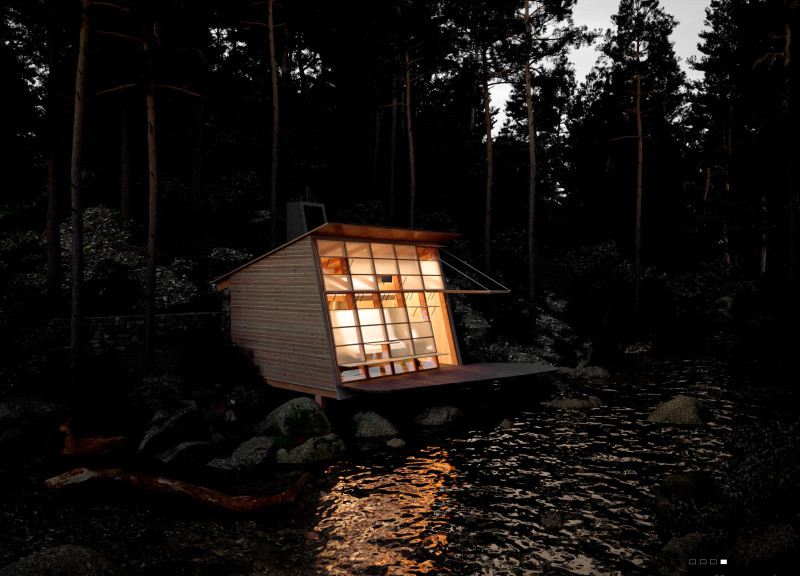 Charred Wooden Shingles and Cross-Laminated Timber Define an Eco-Friendly Micro Retreat