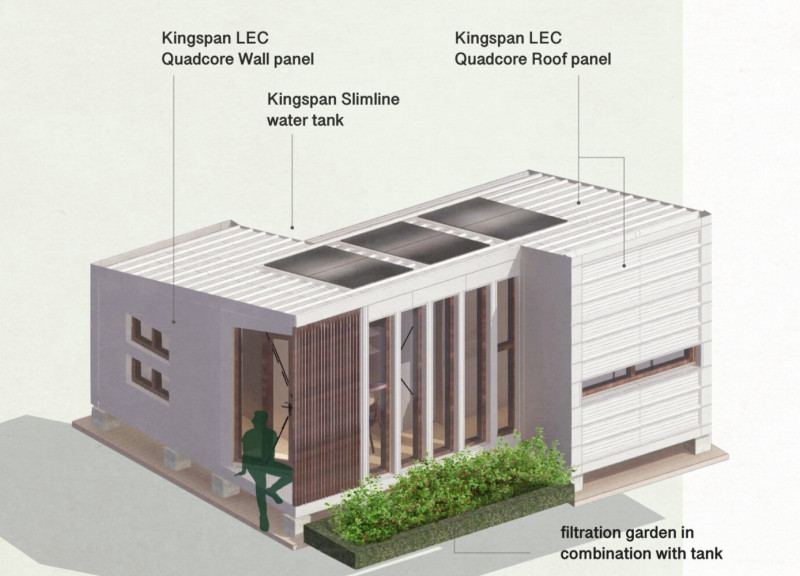 Charred Wooden Shingles and Cross-Laminated Timber Panels in Flexible Family Housing
