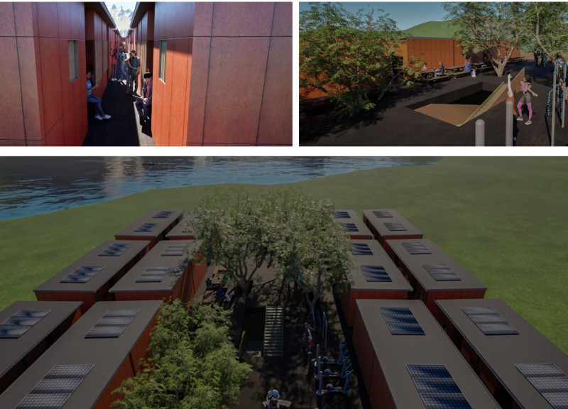 Elevated Living Spaces Crafted from Shipping Containers with Sustainable Wall Panels