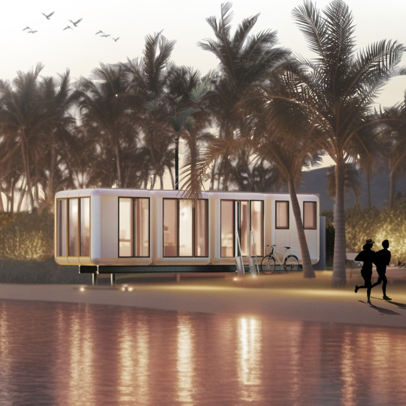 Rainwater-Collecting Micro-Home with Modular Quadcore Wall Panels