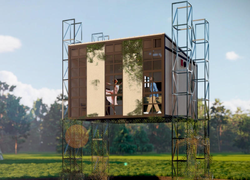 Elevated Modular Living Utilizing Lightweight Steel and Thermal Insulation Panels
