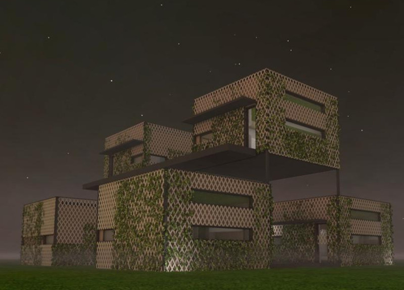 Vertical Gardens and Moveable Solar Panels in a Compact Sustainable Living Space