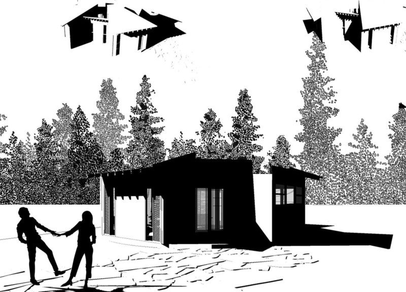 Rainwater Harvesting and Passive Cooling in a Space Optimized with Thermal Mass and Natural Wood Finishes
