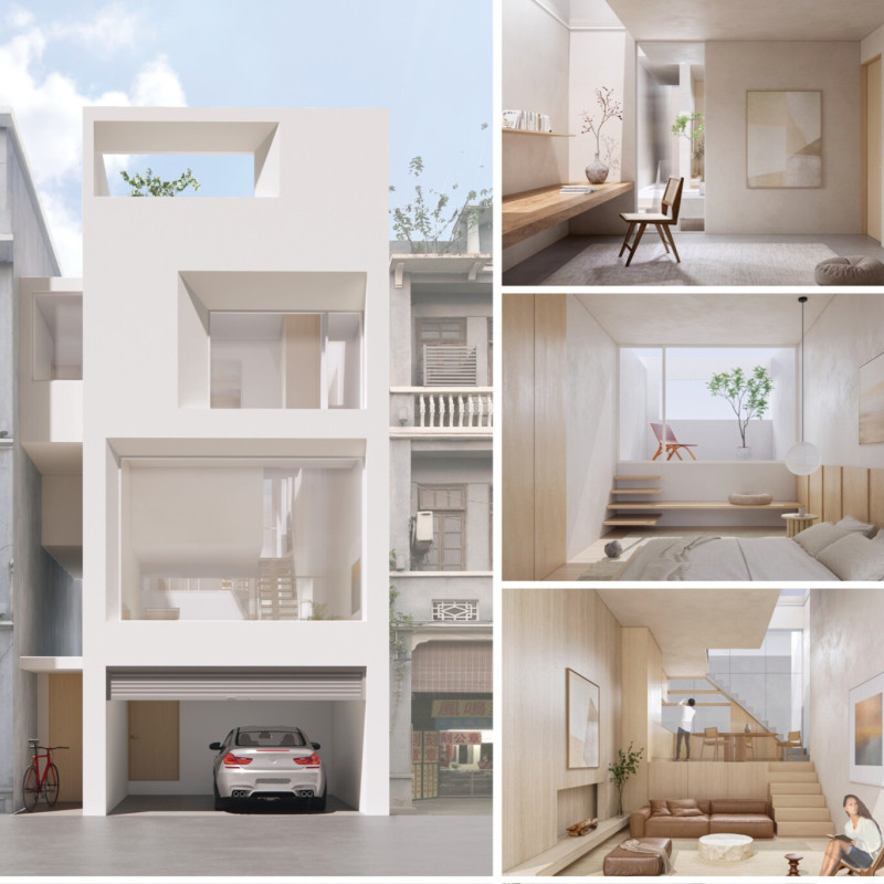 Bamboo Living Units Integrating Courtyards and Natural Light Within a Compact Urban Envelope