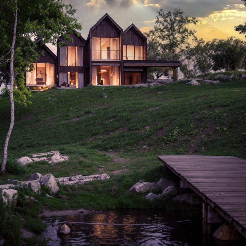 Charred Wooden Shingles and Expansive Glass Walls Create a Harmonious Coastal Residence