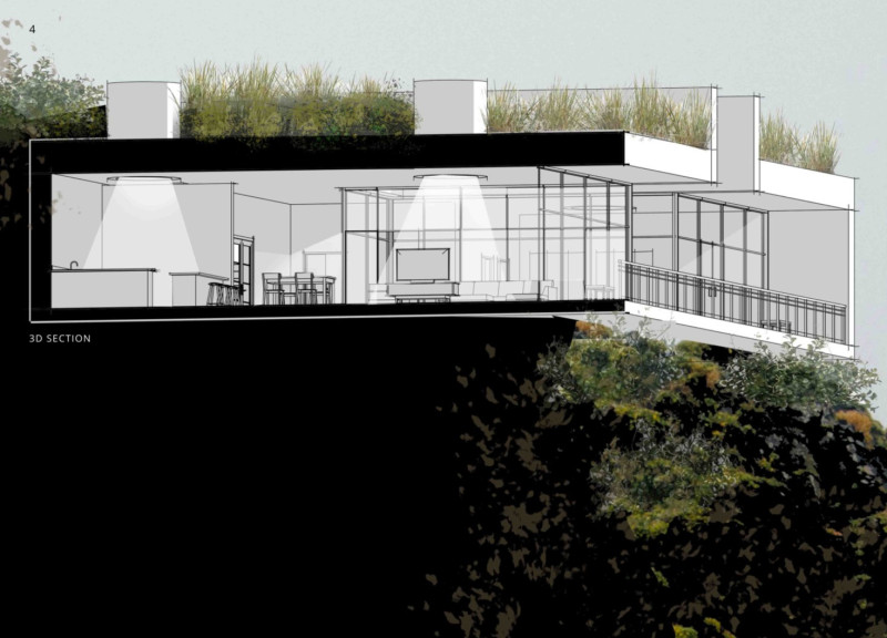 Charred Wooden Shingles and Thermal Mass Form a Sustainable Cliffside Residence